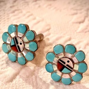 American Indian sterling, turquoise shirt cuffs.